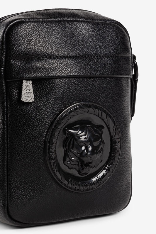 JC Sacoche à bandoulière à logo Just Cavalli et tête de tigre JC Sacoche à bandoulière à logo Just Cavalli et tête de tigre NOIR Q62351-Q1254