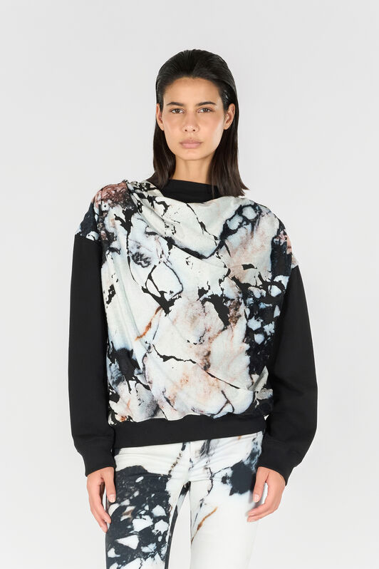 RC Marble print sweatshirt Black/White TWT680-CF020