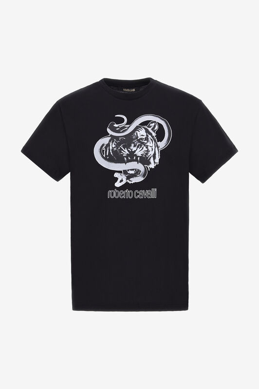 RC T-shirt with Jaguar and Snake prints Black NOT60J-JD060
