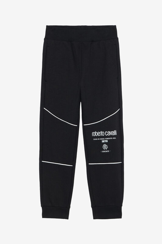 JU Black Track Pants with Logo Print BLACK VJT20E-CF050