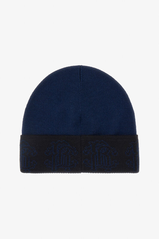 RC Dunkelblau Wollmütze Beanie mit Logoband Dunkelblau NOZ00E-MQ014
