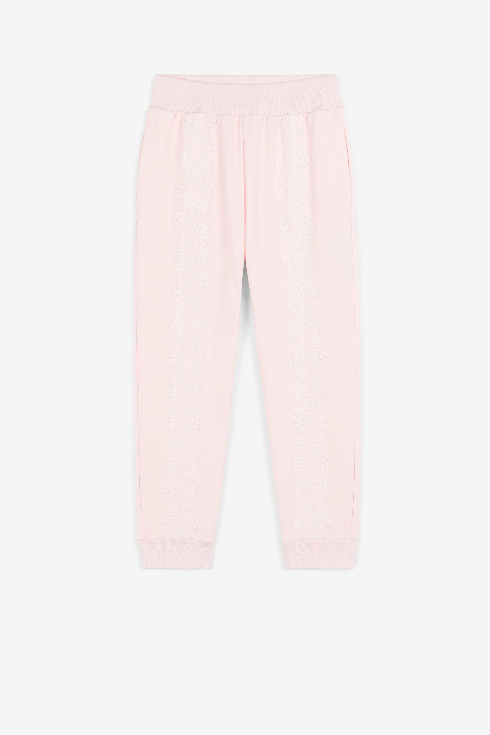 JU Pantalon de jogging à logo brodé Baby pink QJT261-CF050