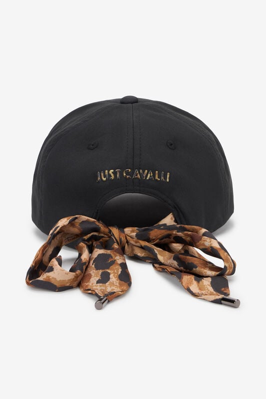 JC Schwarze Baseballkappe mit Leopard Monogram RC BLACK UFA019-UF348