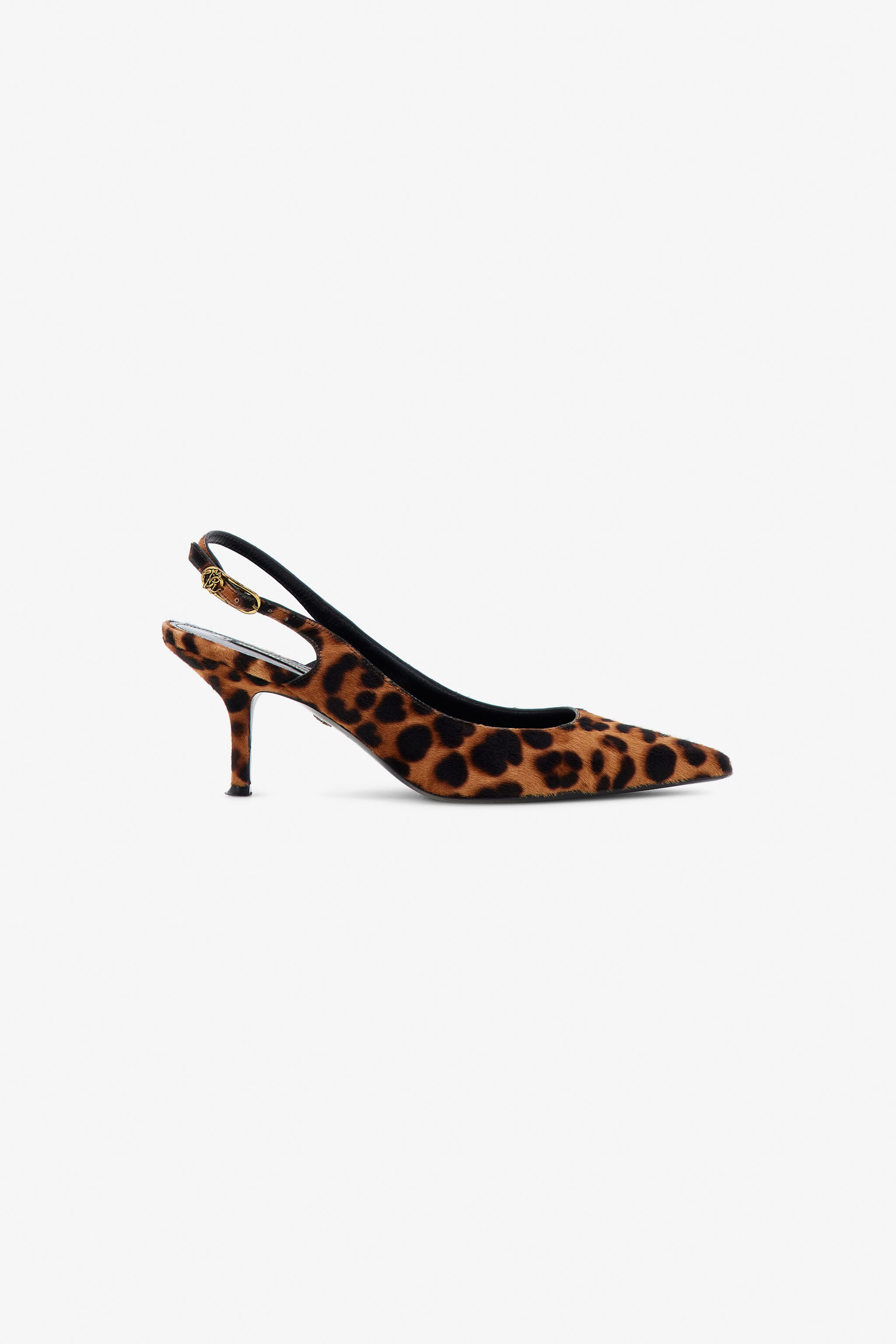 RC Décolleté Slingback Stampa Leopardo Marrone TKS043-PZA92