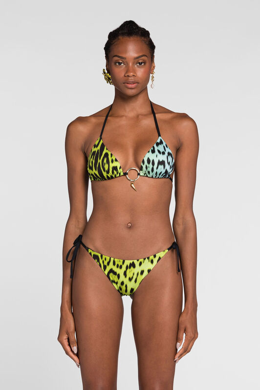 RC Slip bikini con stampa Jaguar Verde chiaro QKW00G-LNF53