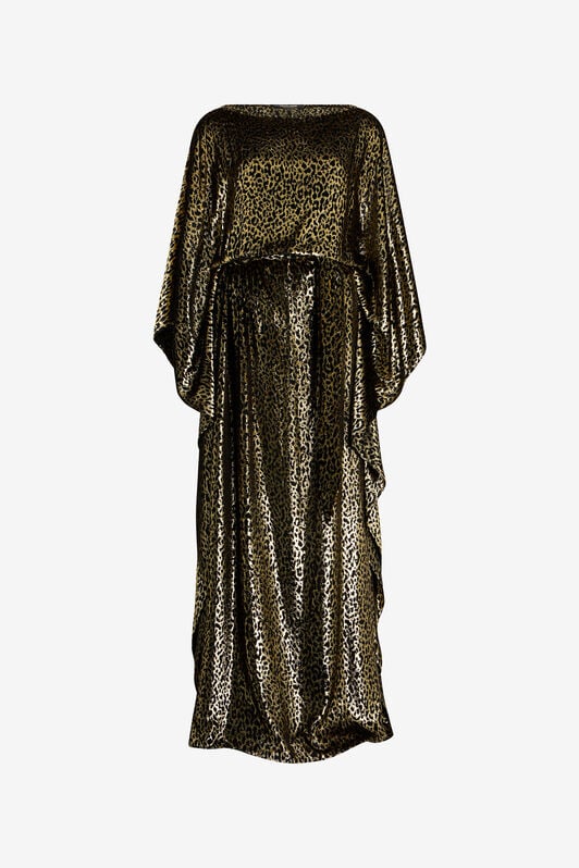 RC Glossy Silk Animal-Print Kimono Dress RC Glossy Silk Animal-Print Kimono Dress BLACK/GOLD WKT180-FT061