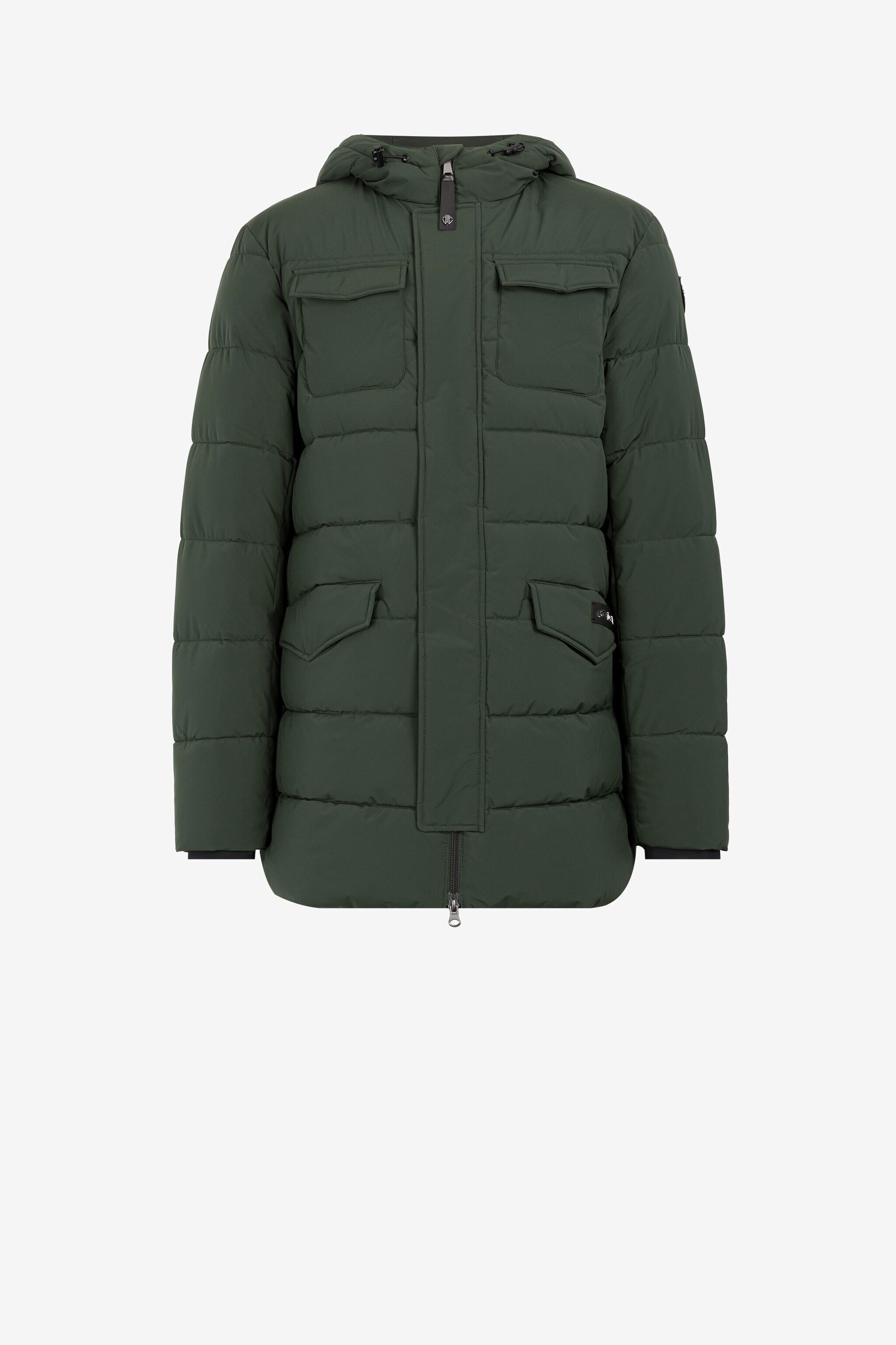 RC Kapuzenjacke mit Logo-Applikation Dunkelgrün JST40D-SB002