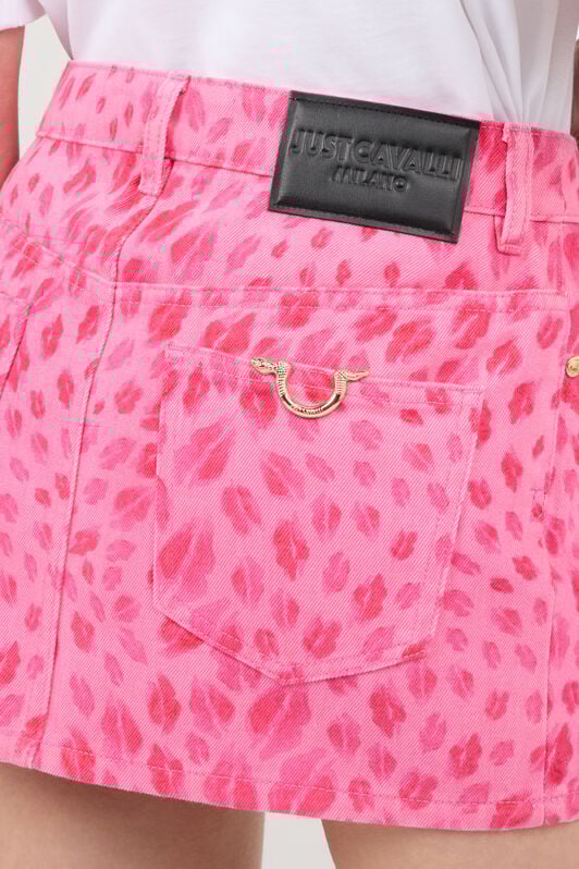 JC The Jaguar Kiss Print Mini Skirt CARNATION WFT186-WF563