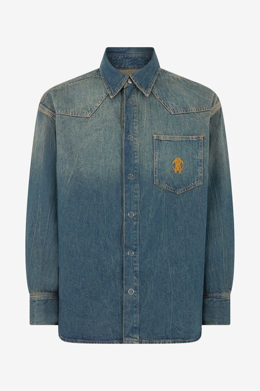 RC Chemise En Jean Bleu Avec Monogram RC DARK BLUE SOJ71A-DL005