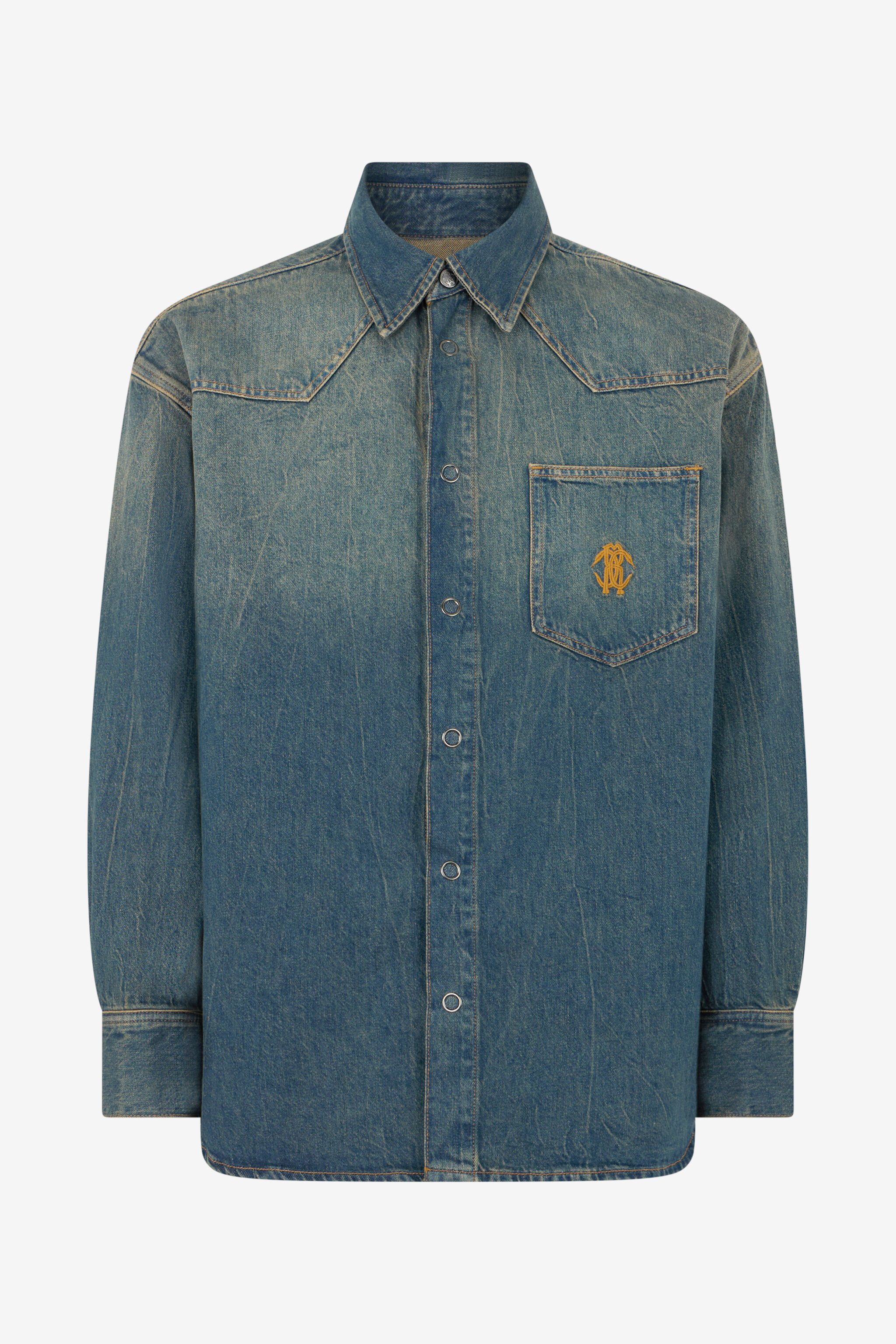 RC Chemise En Jean Bleu Avec Monogram RC DARK BLUE SOJ71A-DL005