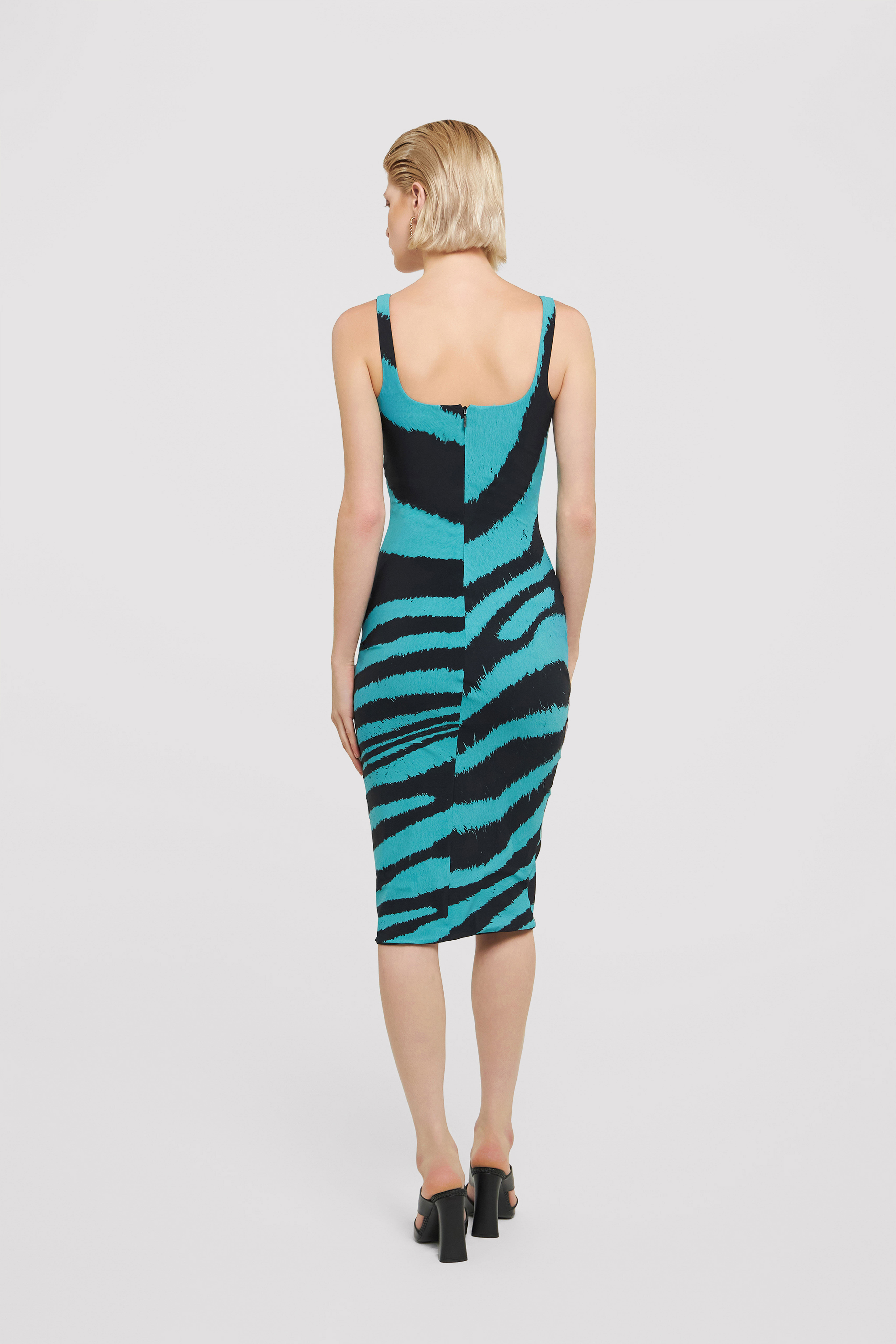 RC Midi-Kleid mit Print Zebra Tribute Blau UWT139-OOP26