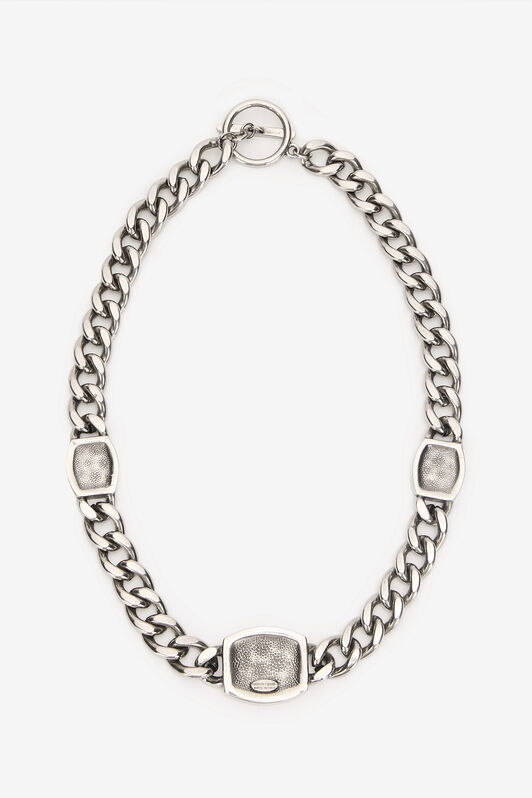 RC Chain Necklace with RC Monogram Silver VRG003-AM258