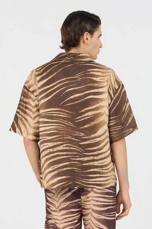 JC Hemd mit Natural Barb-Print 751 BEIGE + 709 MARR WFM006-WF154