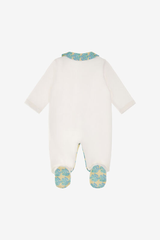 JU RC Monogram embroidery babygrow set Weiß SJT844-JD001