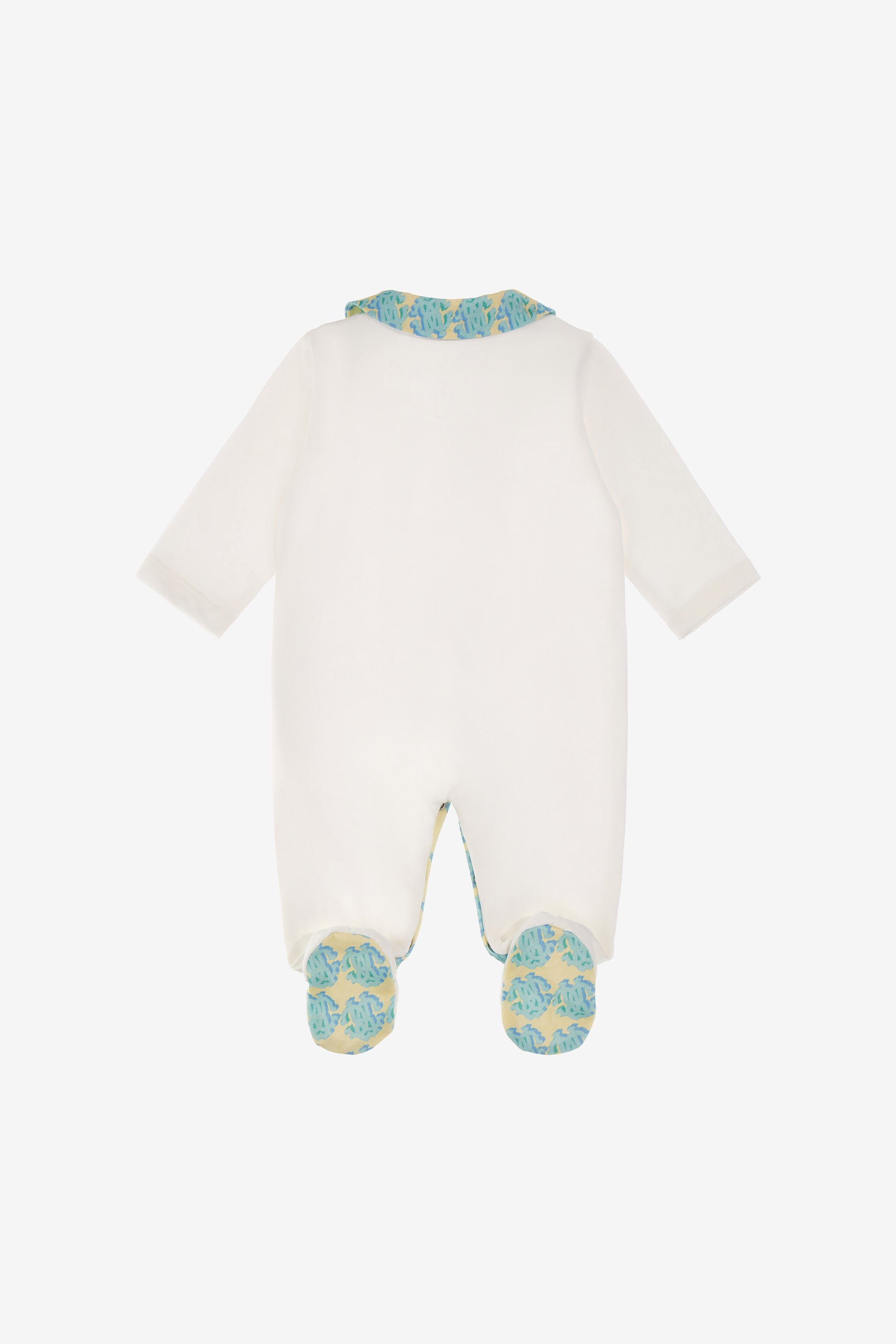 JU RC Monogram embroidery babygrow set Weiß SJT844-JD001