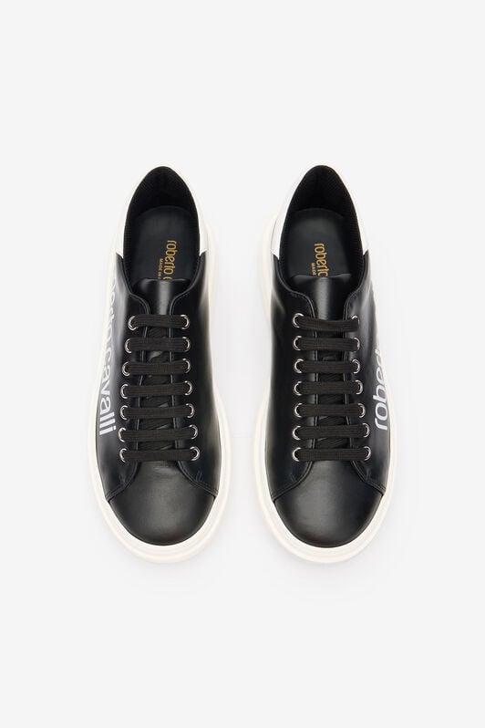 RC Sneaker Noire En Cuir Avec Logo RC Sneaker Noire En Cuir Avec Logo BLACK/WHITE QOS01I-PZO16