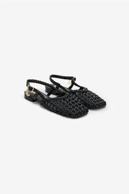 JC Escarpin Slingback au Design Tressé BLACK WFS105-WF343