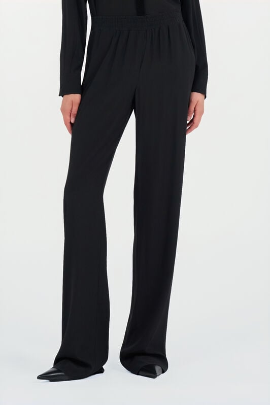 RC Silk palazzo trousers BLACK WKR211-SY001