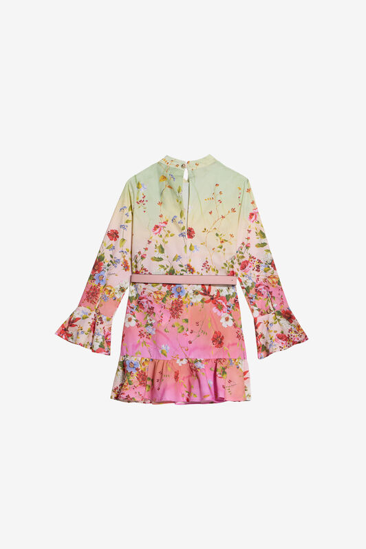 JU Miami Flowers Print Dress GREEN/FUXIA WJT11A-CTR64