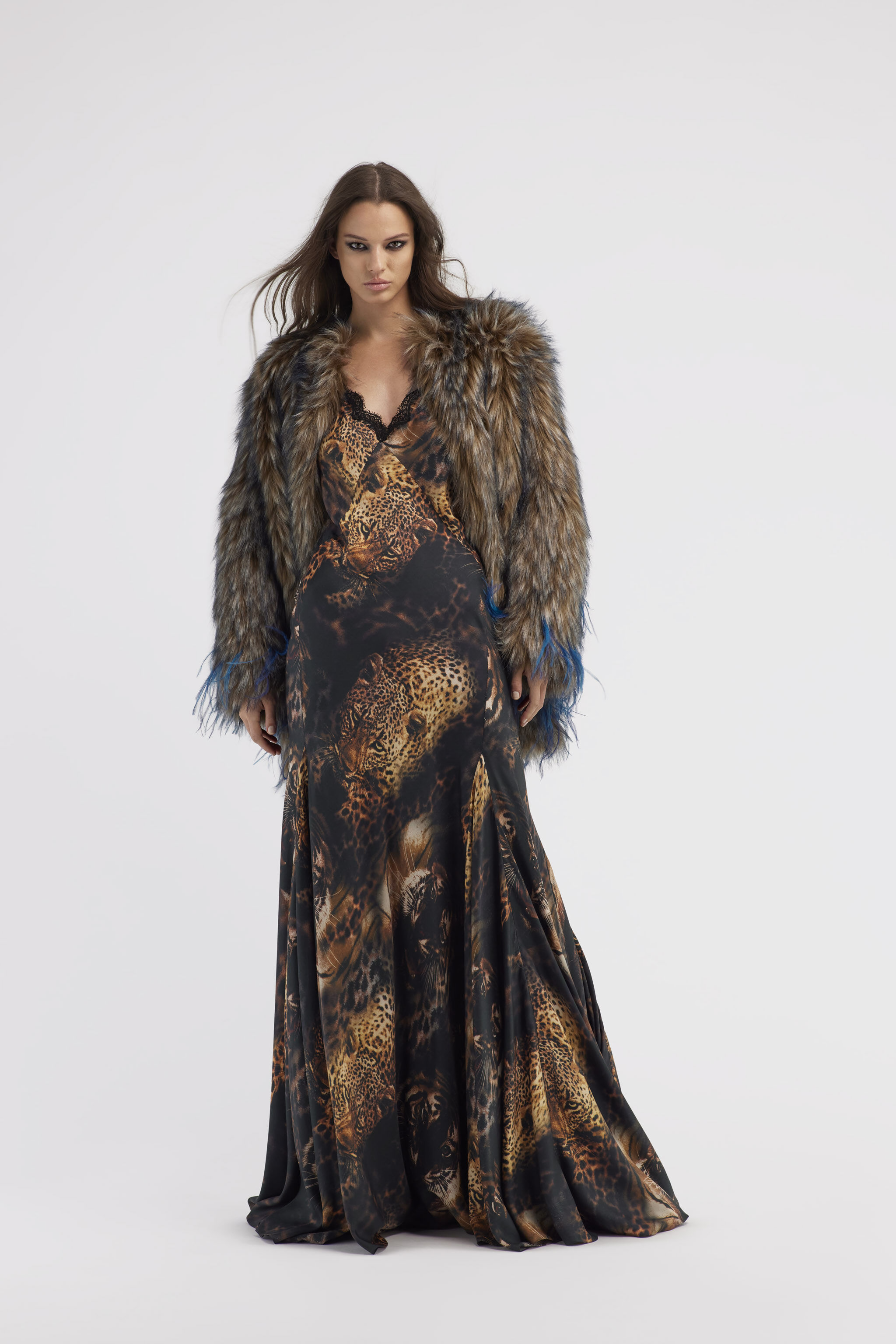 RC Faux fur with inserts Grey RWR503-FY036