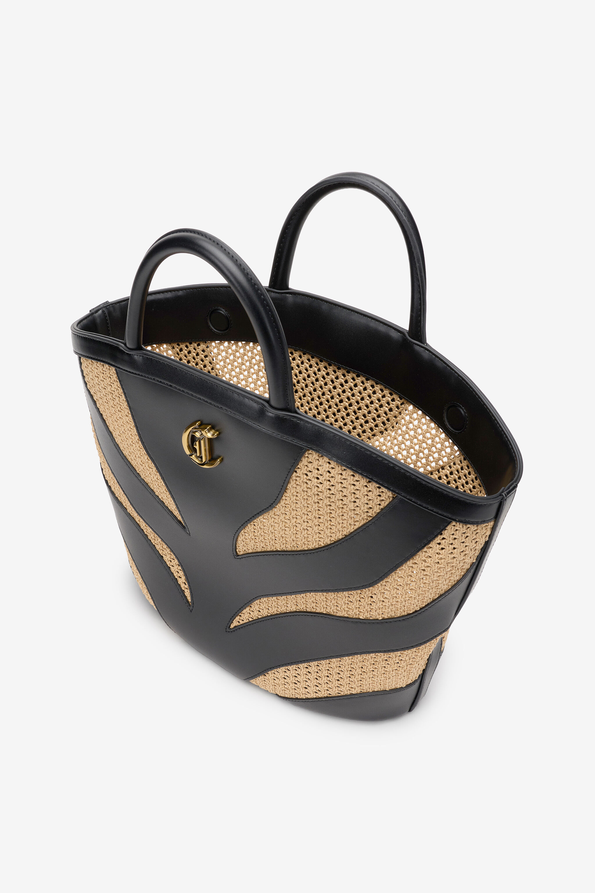 JC Sac Cabas Noir Avec Motif Zébré Tissé 717+899 UFB115-UF484