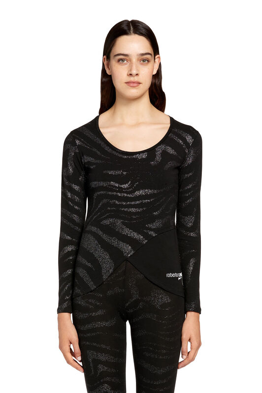 UG Top con motivo Zebra e glitter BLACK LYY01T-JV033