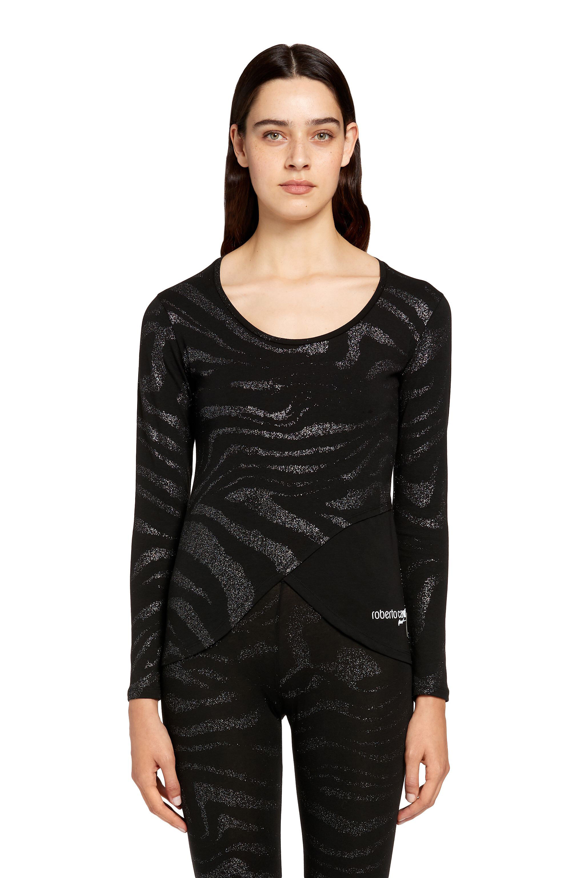 UG Top con motivo Zebra e glitter BLACK LYY01T-JV033