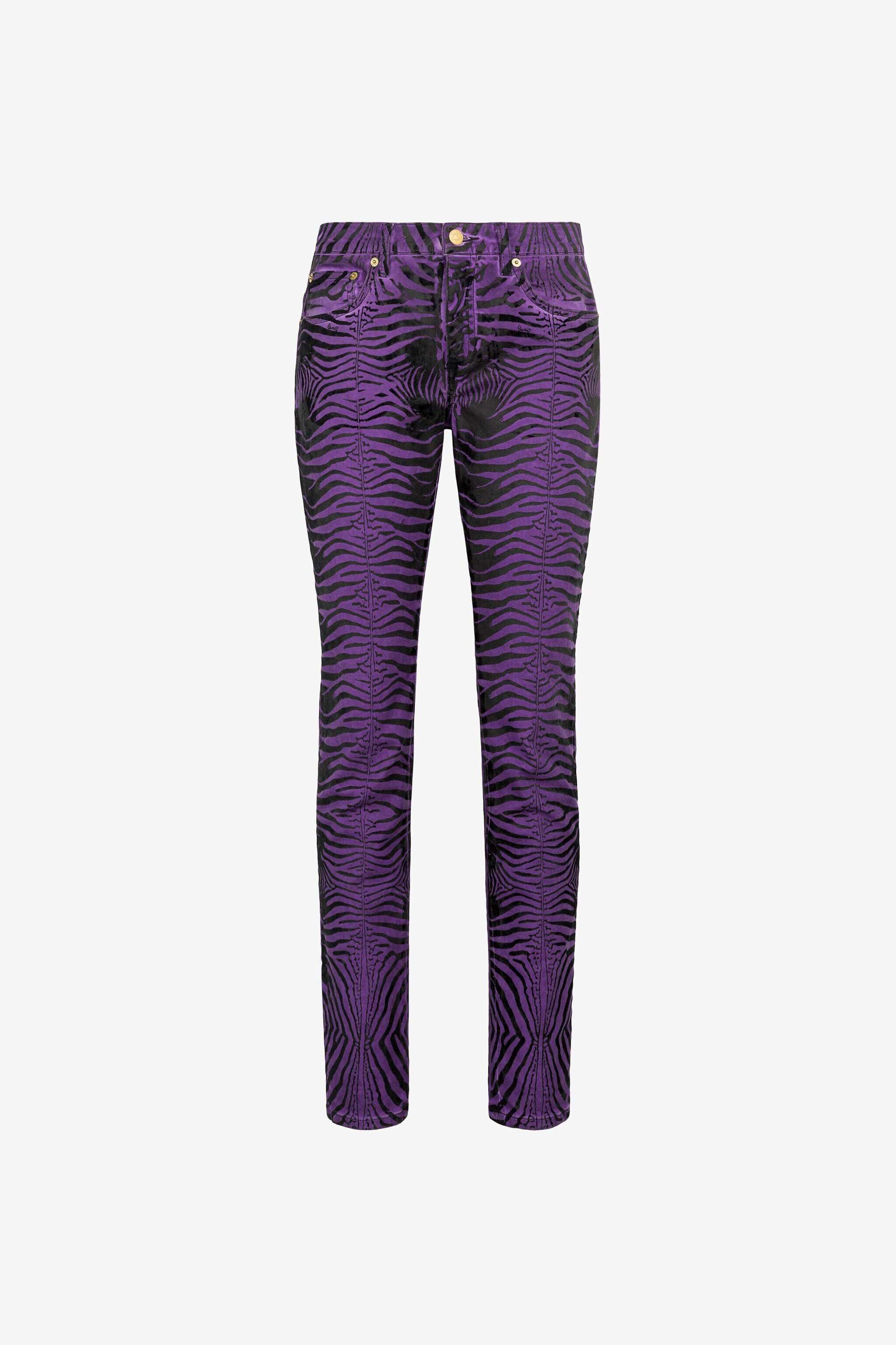RC Jeans slim con stampa Zebra Viola PQJ232-DE004