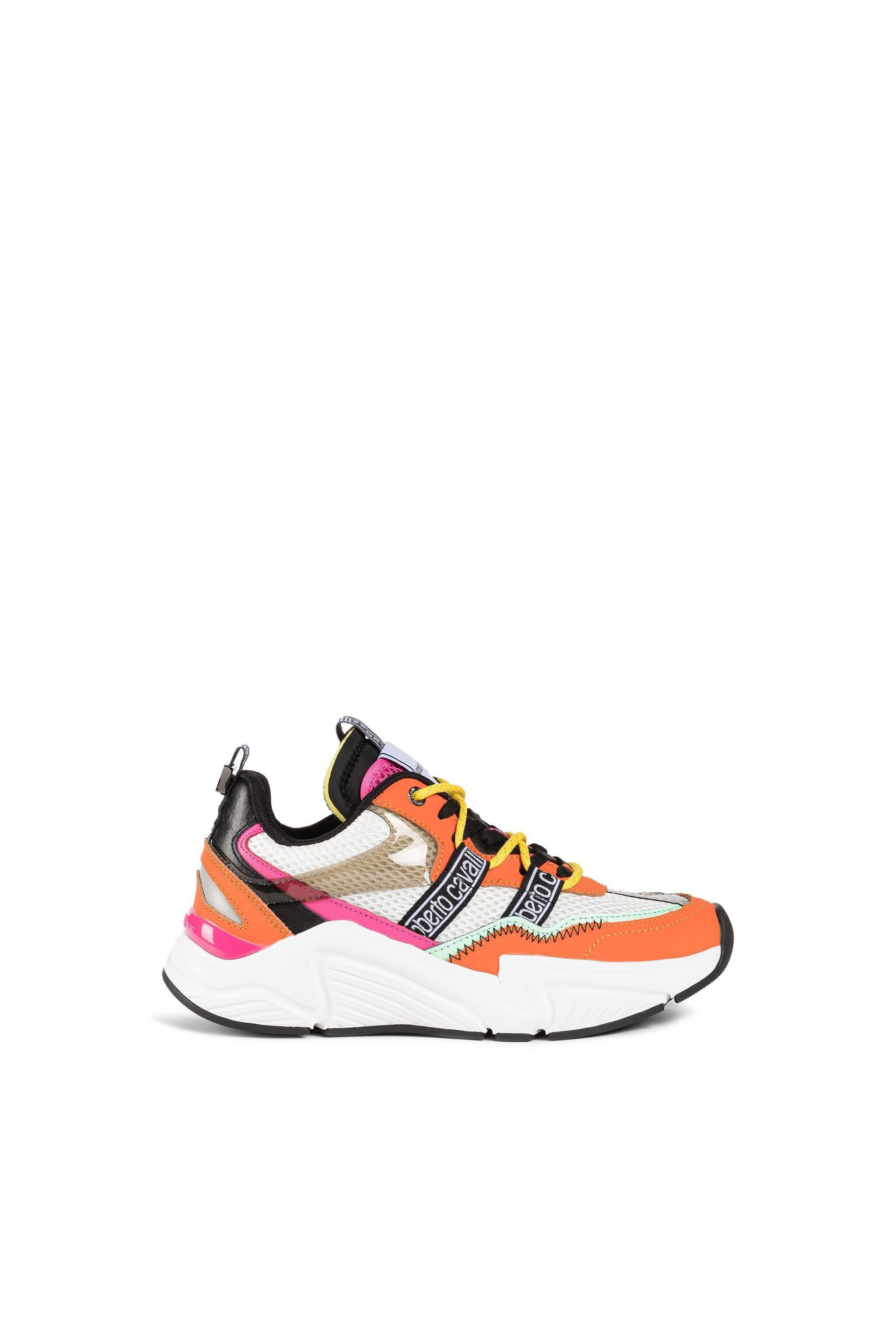 UG Logo-Stripe Panelled Sneakers WHITE/ORANGE LYY12Y-FT174