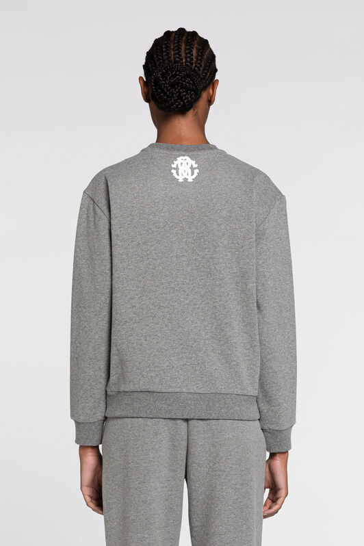RC RC Monogram-Print Cotton Sweatshirt Gray JST68E-CF050