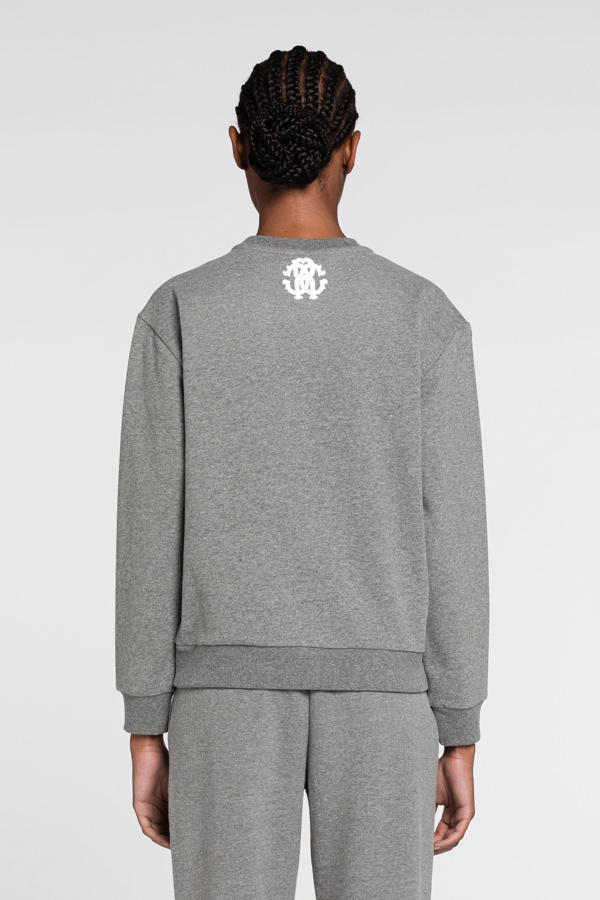 RC RC Monogram-Print Cotton Sweatshirt Gray JST68E-CF050