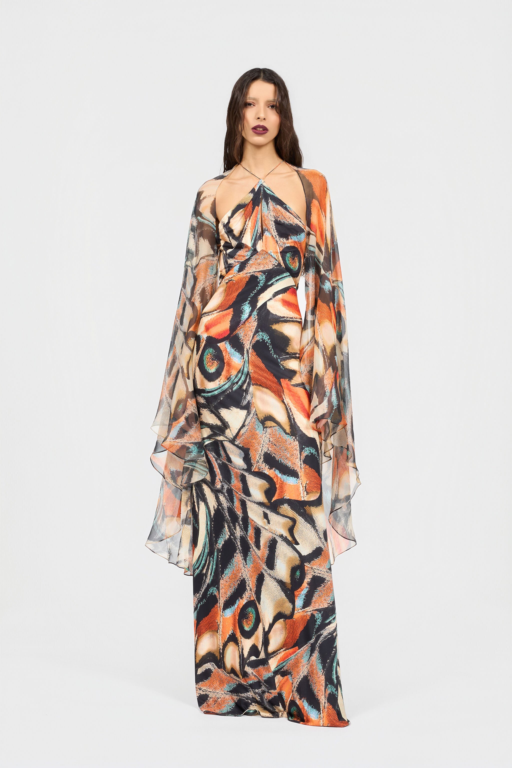 RC Butterfly Print Dress BLACK/MULTICOLOR XQT193-JRT28
