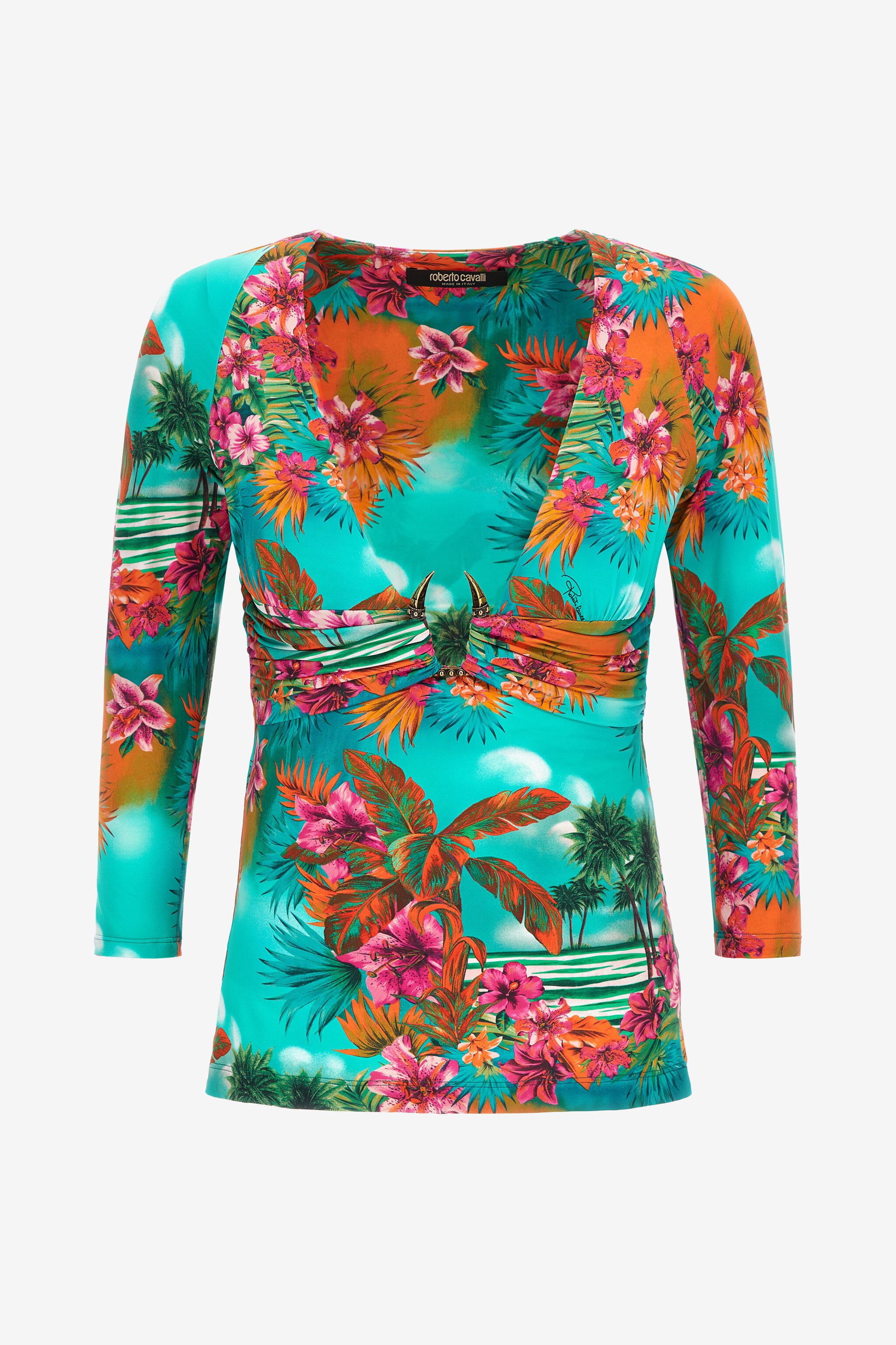 RC Hawaii print top Light blue SKT607-LNI84
