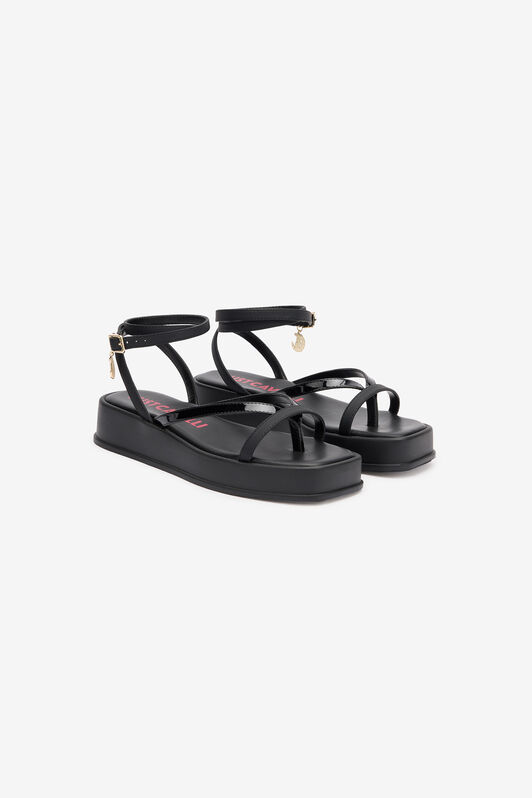 JC Flip-Flop Sandals With Platform And Strap Black SFS162-SF499