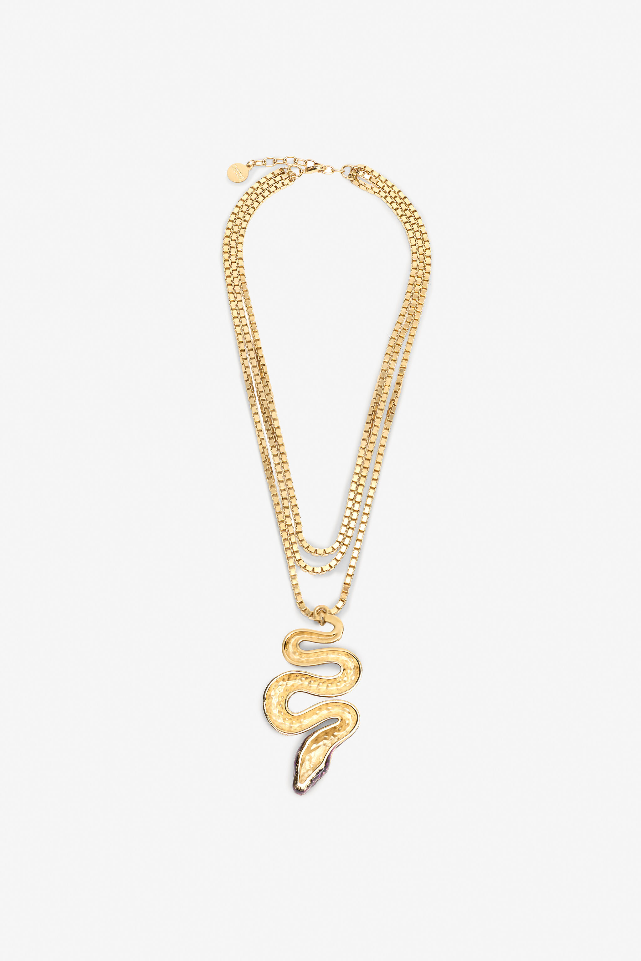 RC Serpentine Halskette GOLD/PURPLE/CRYSTAL XQG020-AM011