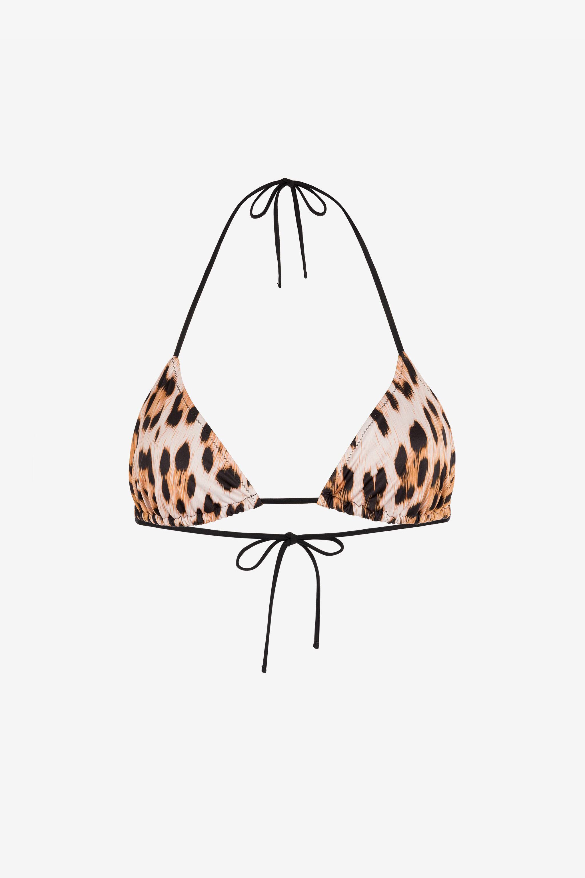 RC Leopard-print bikini top Light Brown QKW00A-LNF53