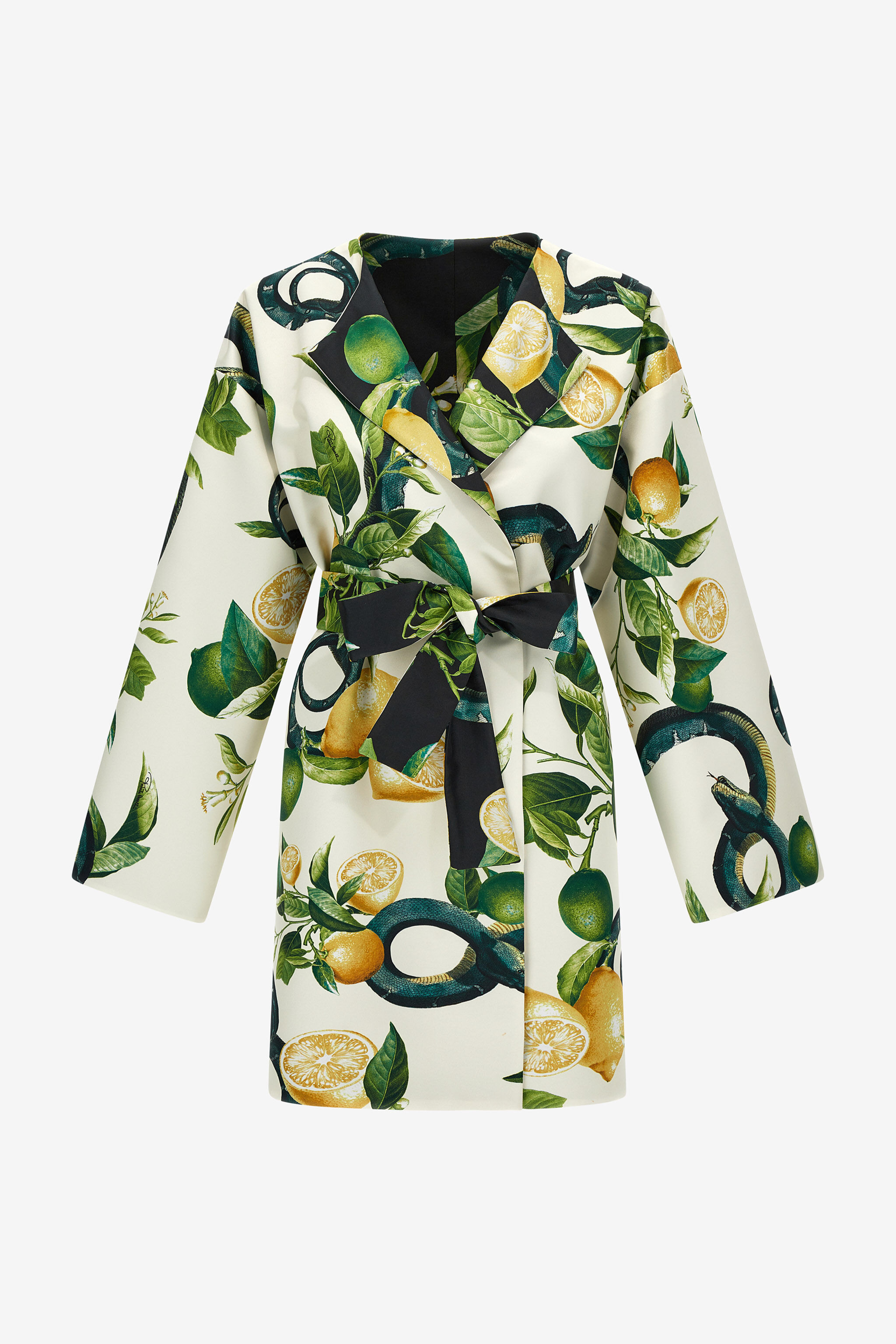 RC Lemon print belted coat Ivory SKT502-SWI89
