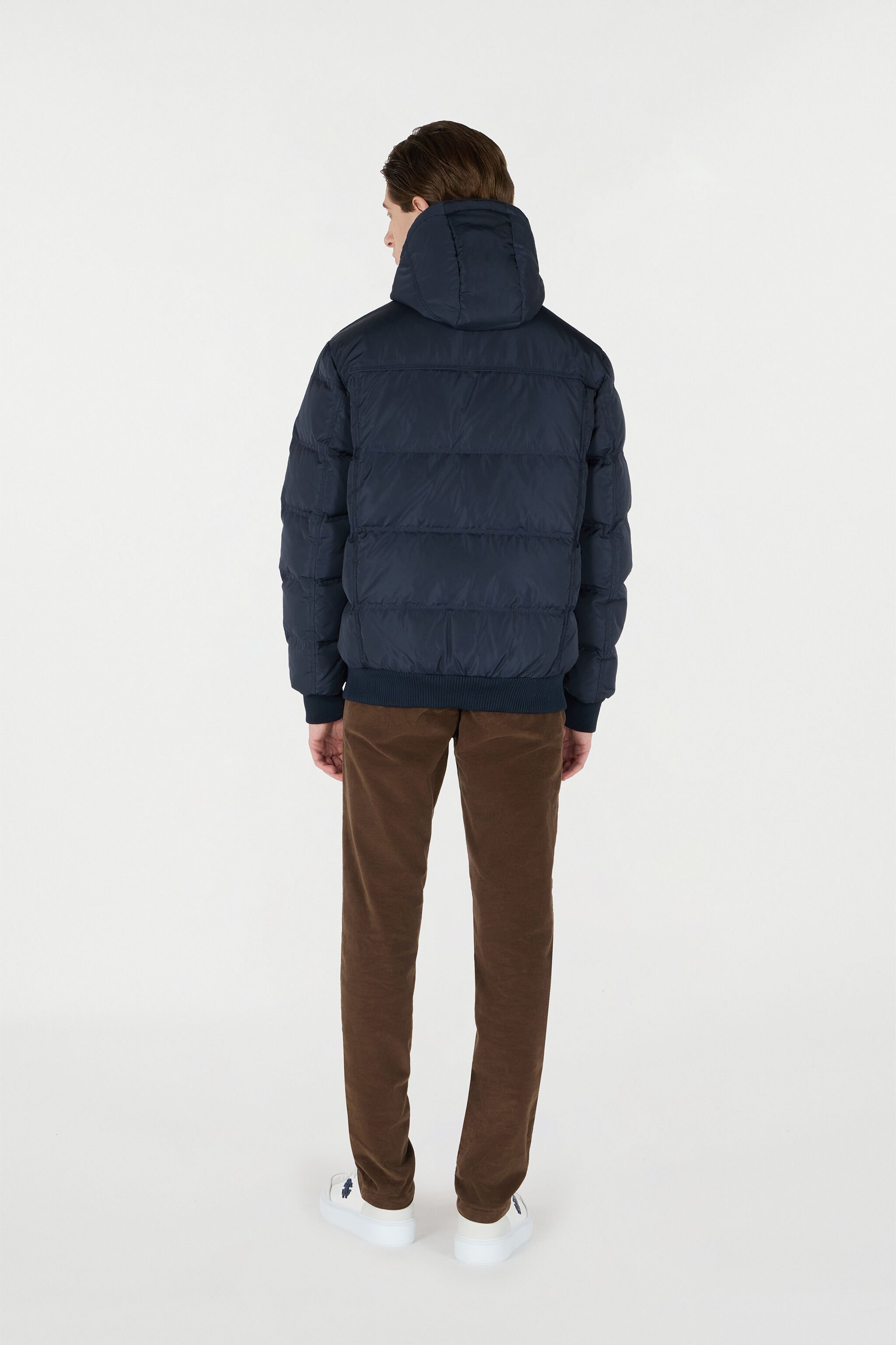 RC Gesteppte Daunenjacke Mit Kapuze Dunkelblau OOT40B-SBO01