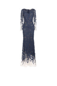 RC Sequin-Embellished Snake Maxi Dress Dark blue JQR164-RT034
