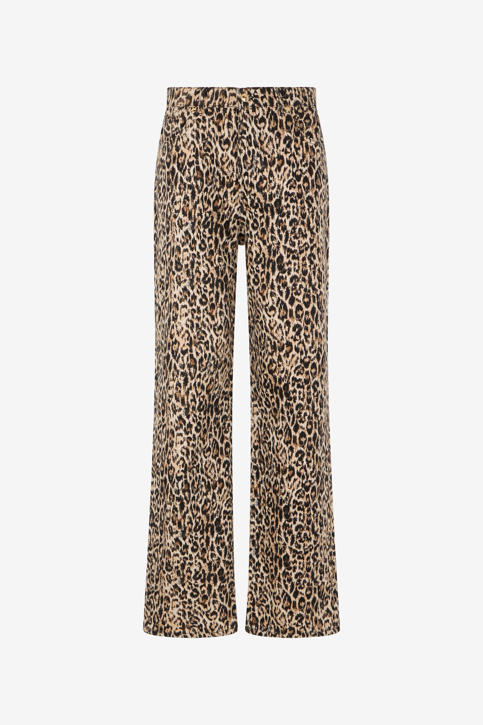 JC Denim-Hose aus Baumwolle mit Leopard-Print JC Denim-Hose aus Baumwolle mit Leopard-Print BEIGE VFJ046-VF255