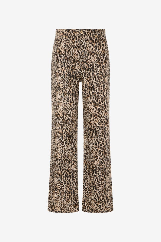 JC Denim-Hose aus Baumwolle mit Leopard-Print JC Denim-Hose aus Baumwolle mit Leopard-Print BEIGE VFJ046-VF255