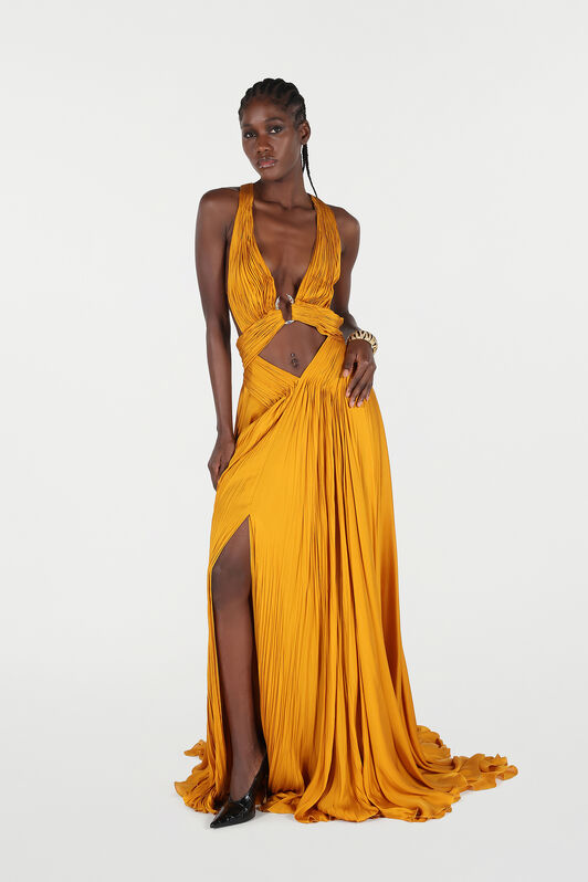 RC Extra Long Dress in Pure Silk RC Extra Long Dress in Pure Silk Jaune VKT158-CC001