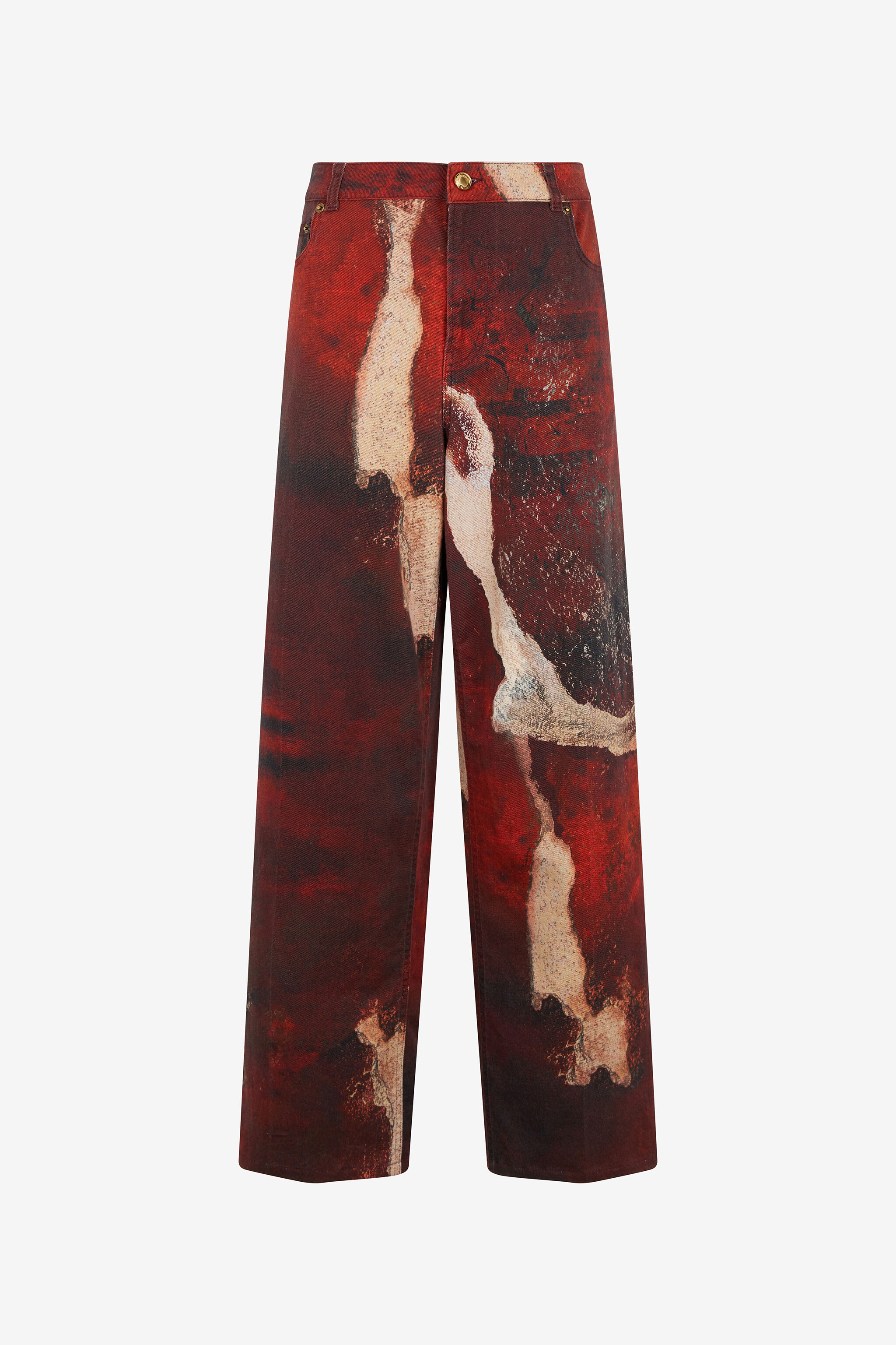 RC Red Faded-Dye Effect Denim Jeans Red VWJ207-DAQ74