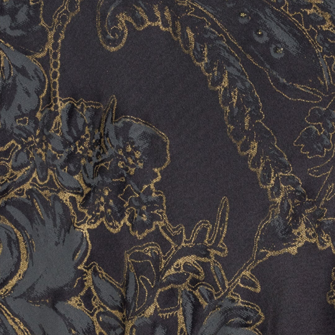 Ornamental Black silk kaftan in BLACK for Women | Roberto Cavalli®