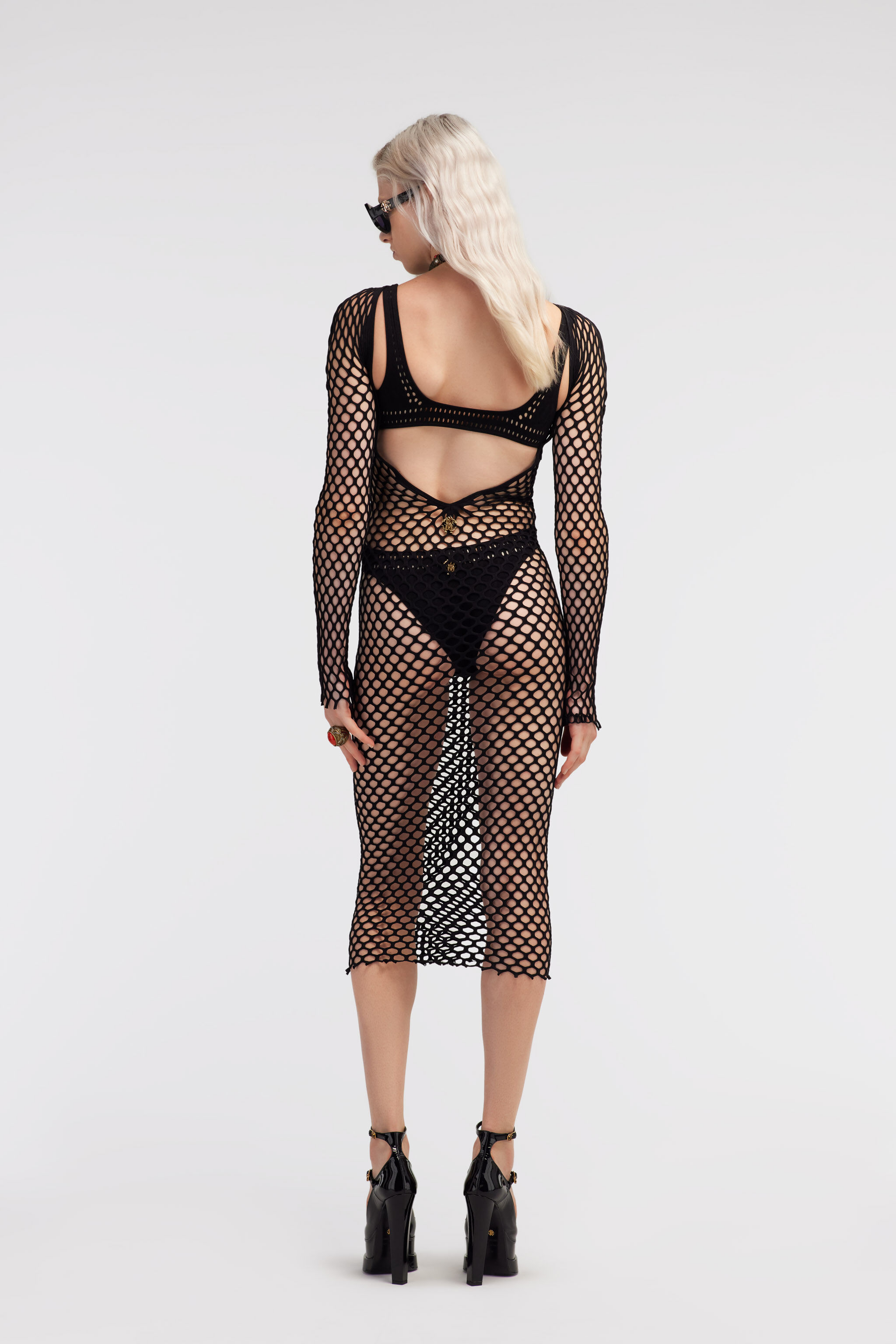 RC Knit swimsuit cover-up Black SYW055-MA001