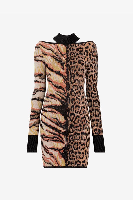 RC Animalier-Jacquard Mini Dress RC Animalier-Jacquard Mini Dress Brown RKM101-MI150