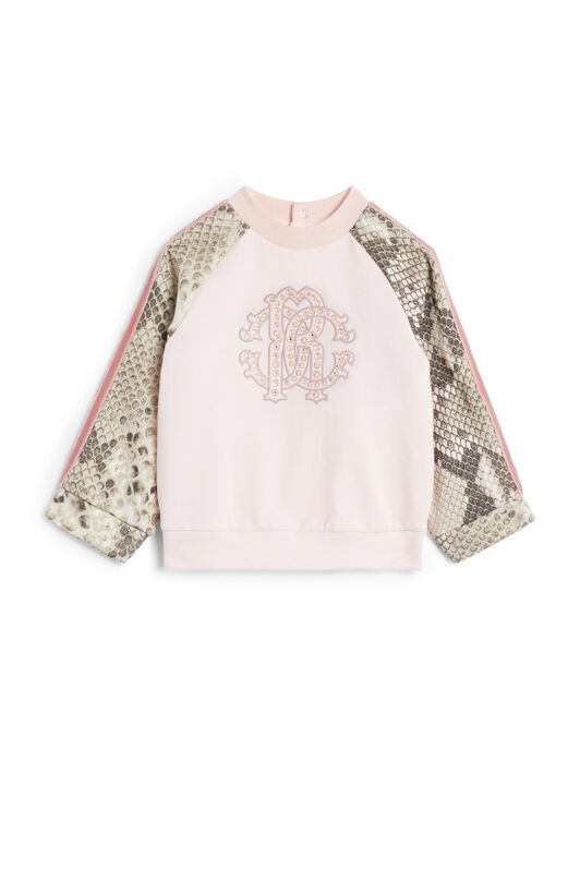JU Baby-Sweatshirt mit Strass-Logo JU Baby-Sweatshirt mit Strass-Logo BABY PINK JJT925-CF027