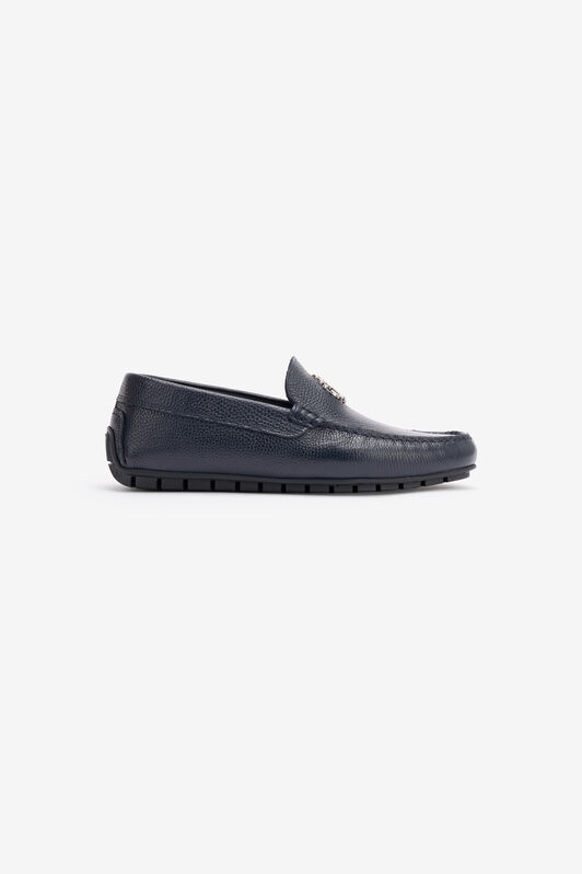 RC Hammered Effect Loafers with RC Monogram Dark blue POS00G-PI001