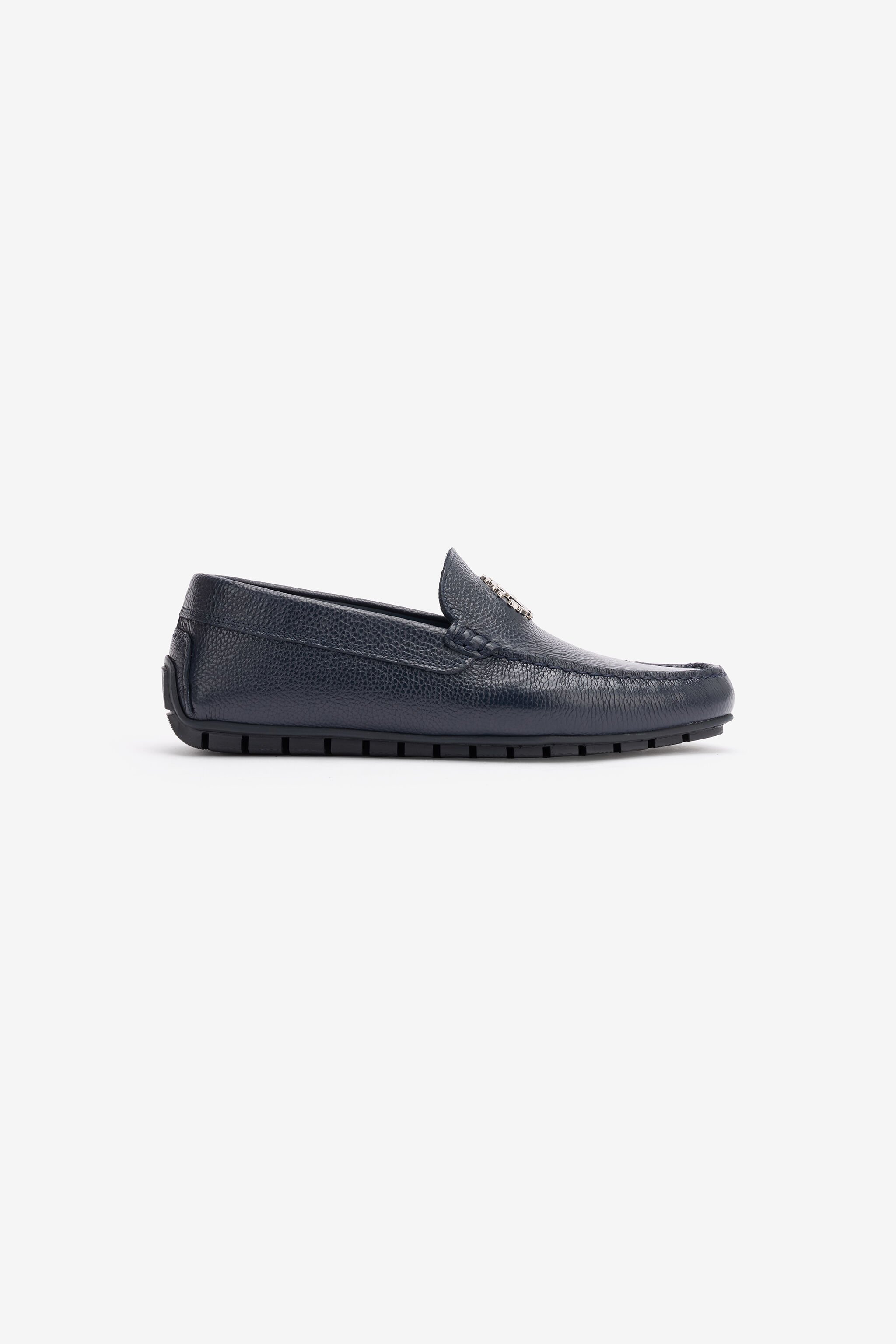 RC Hammered Effect Loafers with RC Monogram Dark blue POS00G-PI001