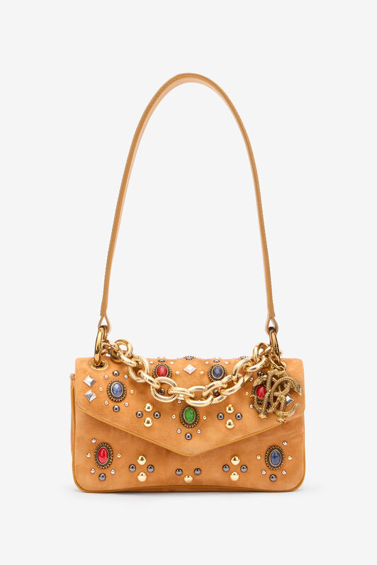 RC Small Bag with Stones and Chain Yellow VKB017-PC003